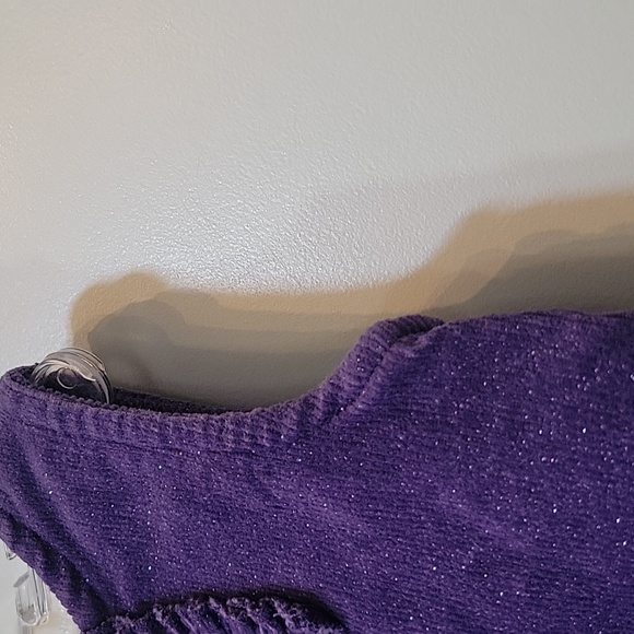 Purple Sparkle Ruffle Corduroy Girl Dress Size 12 Months By The Children's Place - Picture 4 of 9